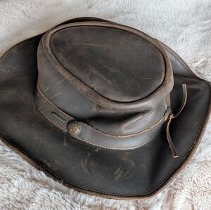 Brown Leather Hat
